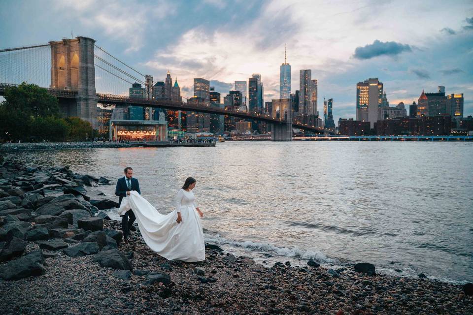 Postboda con vistas a la ciudad