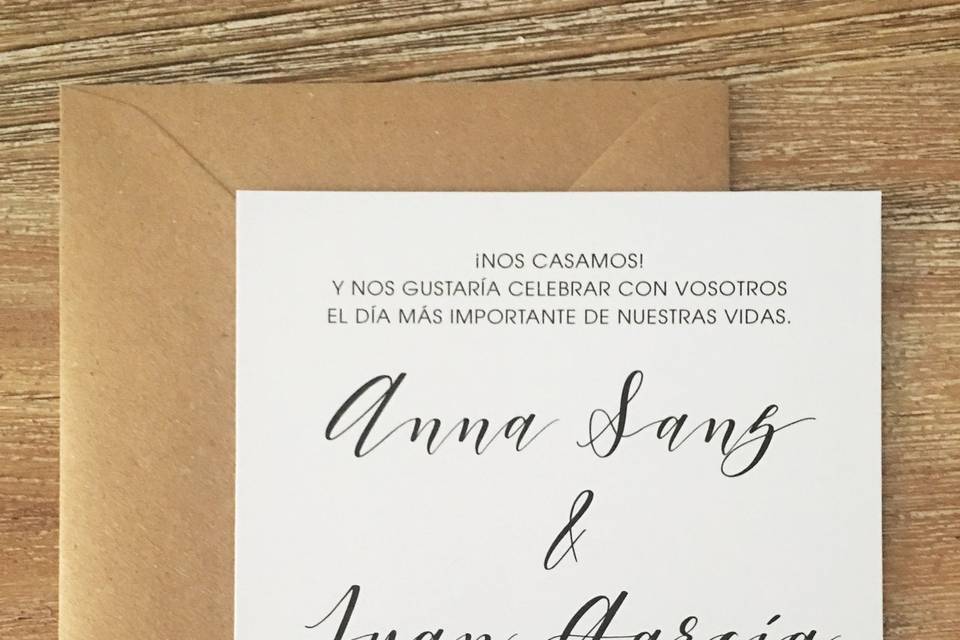 Invitación de boda clásica