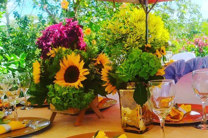 Decoración con girasoles