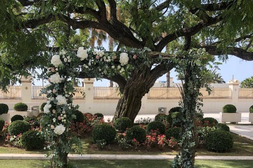 Arco de hortensias