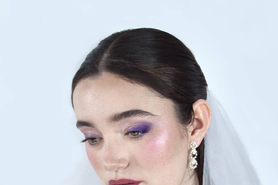 Maquillaje novia colorido