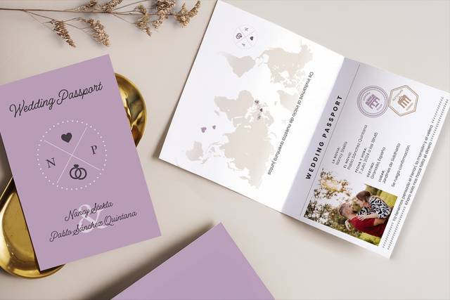 Invitación tipo pasaporte