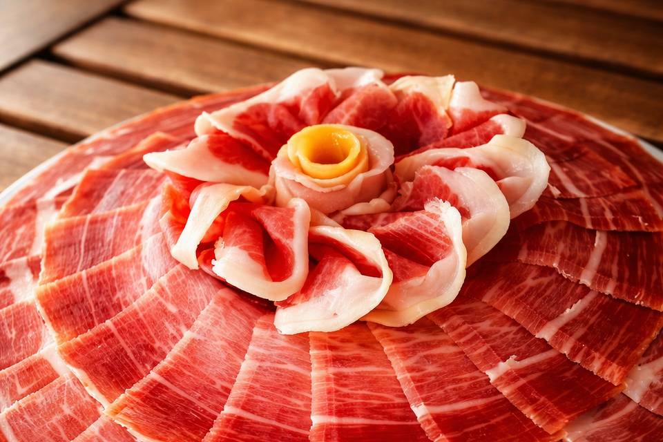 Plato creativo de jamon