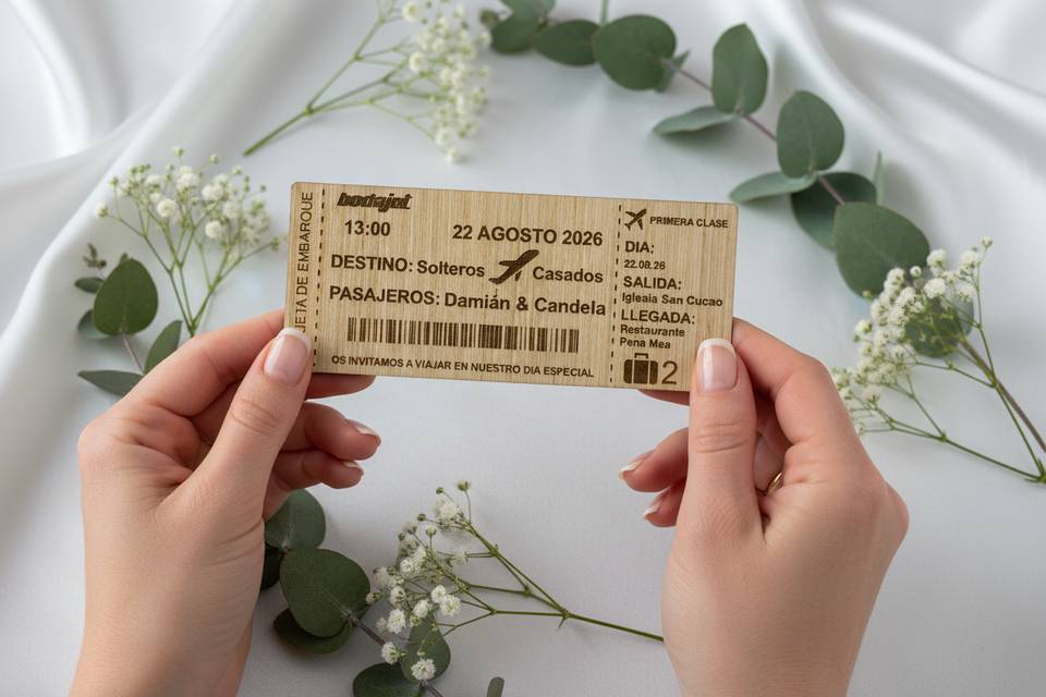 Invitación billete avión