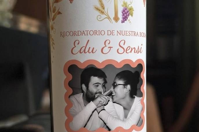Botella invitación de boda