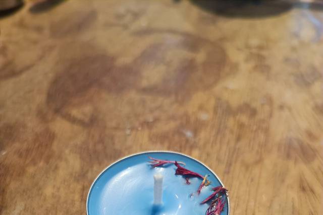 Azul con aciano rosa