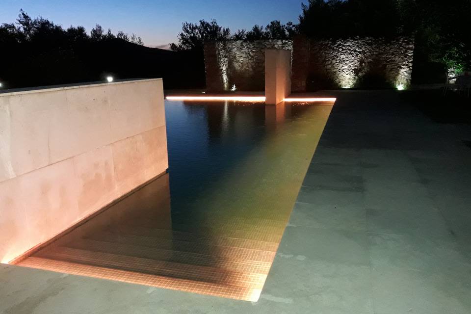 Piscina de noche