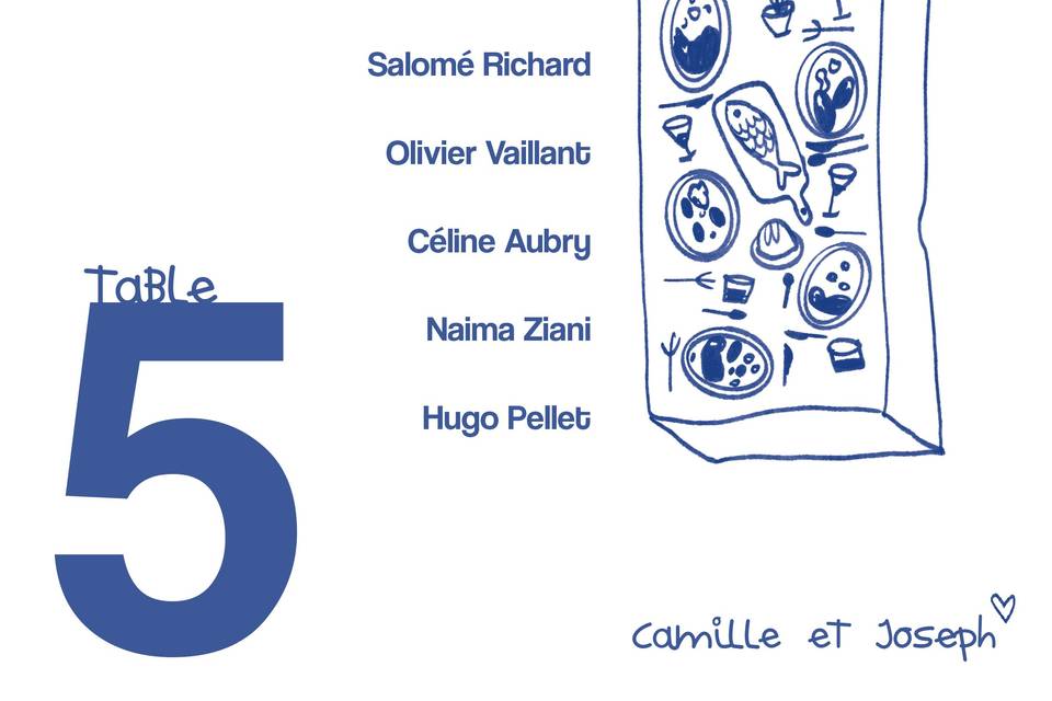 Seating plan Camille eet josep