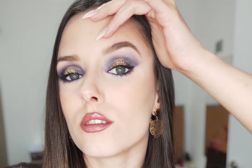 Halo eye morado y plateado