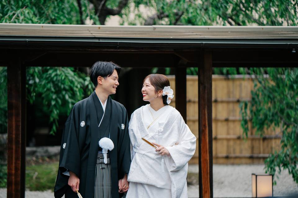 La pareja en kimono