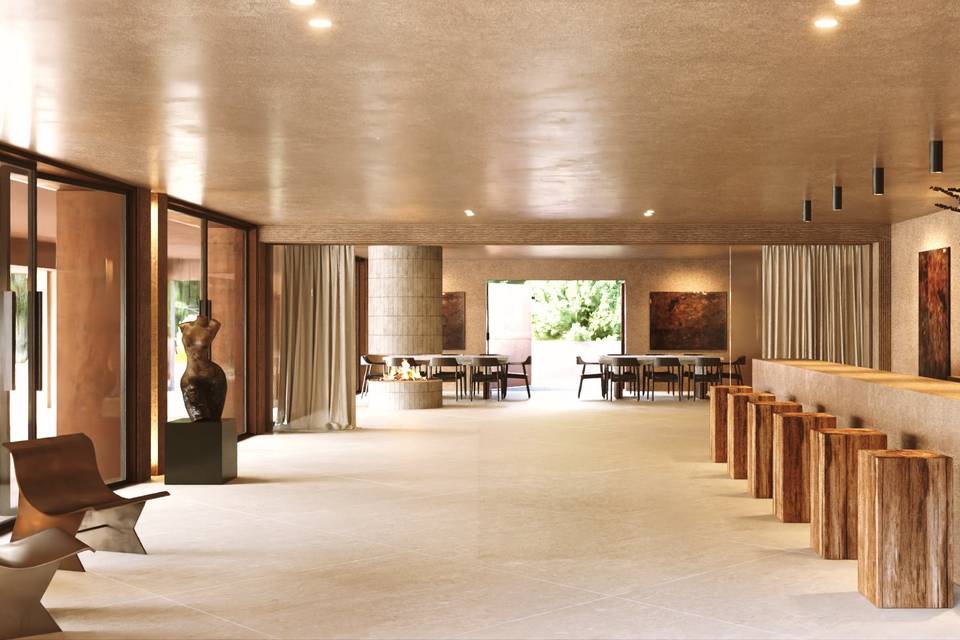 Sala con barra