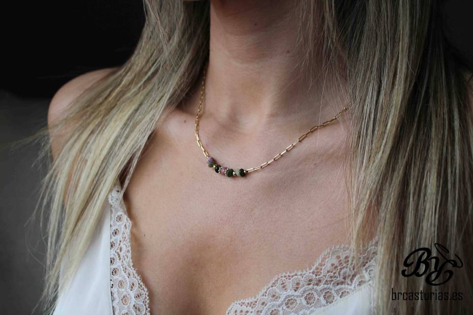 Collar plata bañada en oro