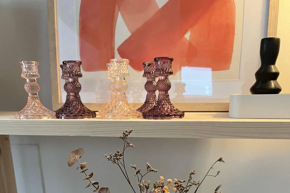 Jarrón cristal malva