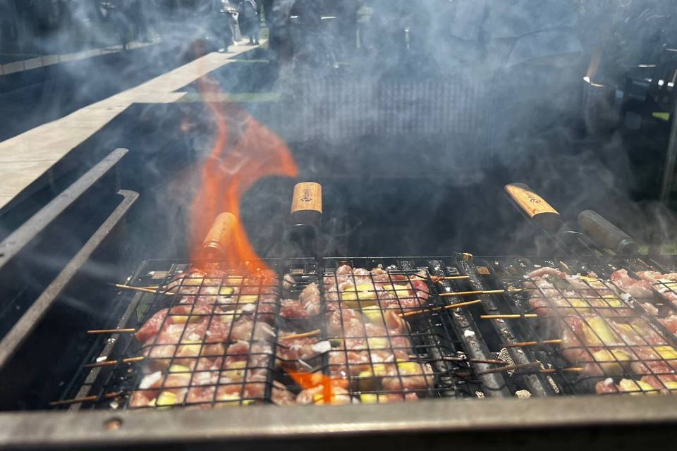 Parrilla de brochetas