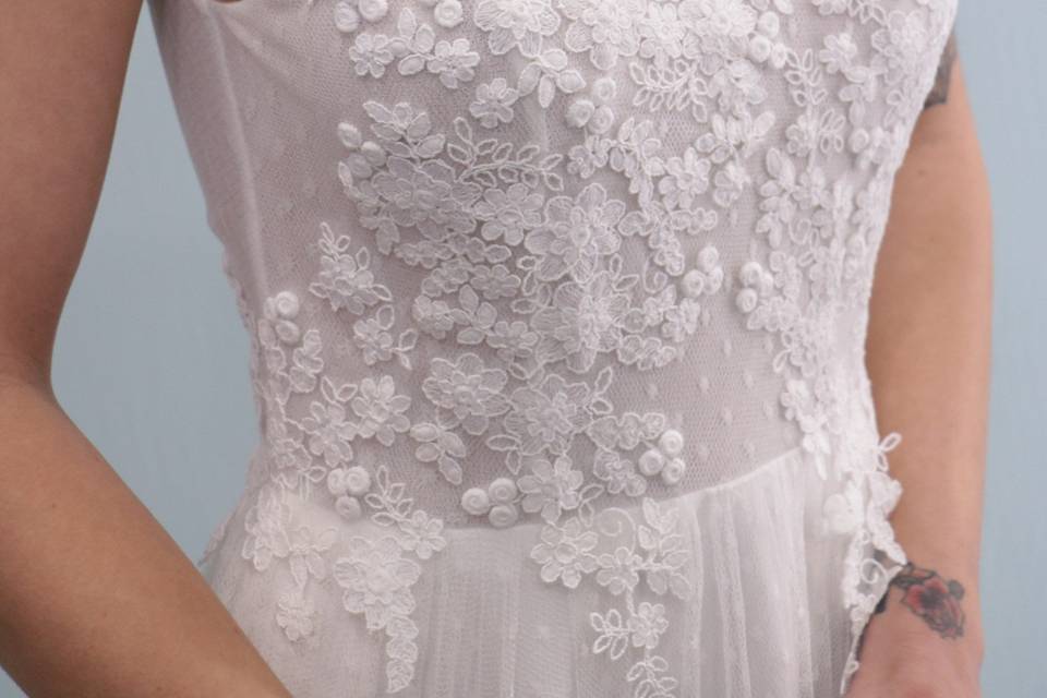 Vestido de novia de manga larga