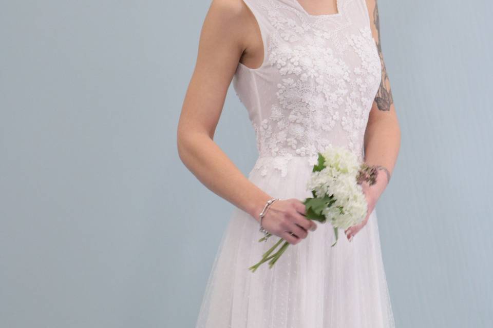 Vestido de novia con bordado