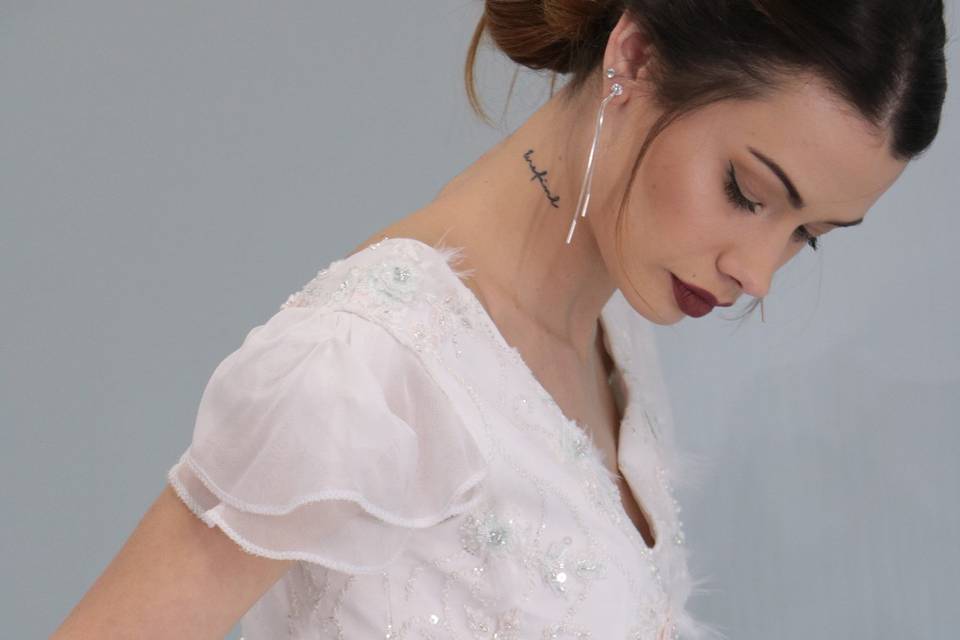 Vestido de novia de gasa