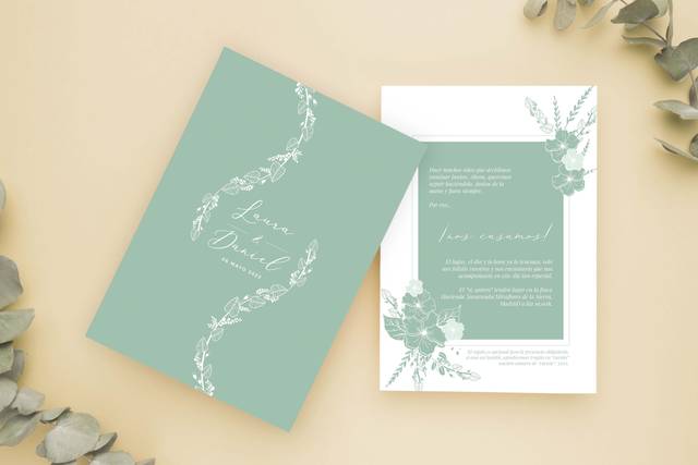 Invitación sencilla verde mint