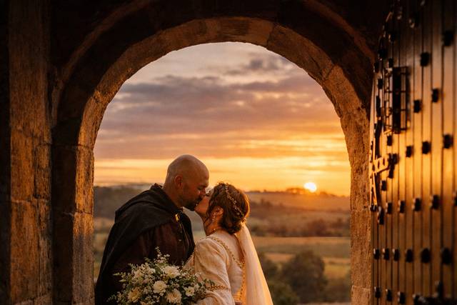 Boda medieval atardecer