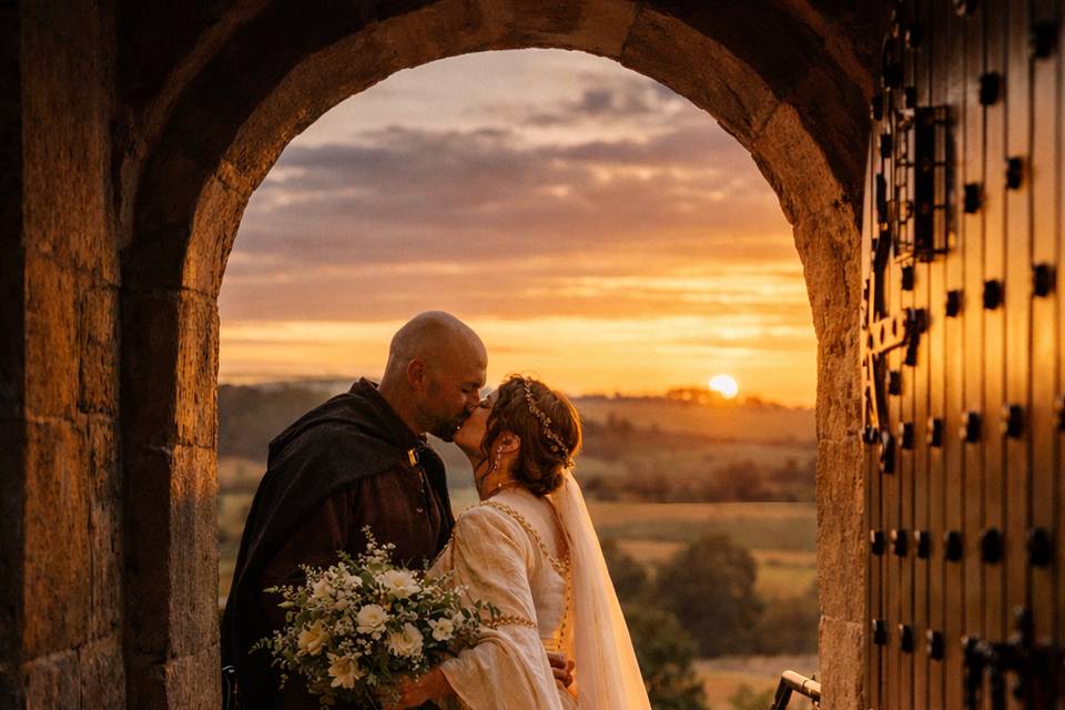 Boda medieval atardecer