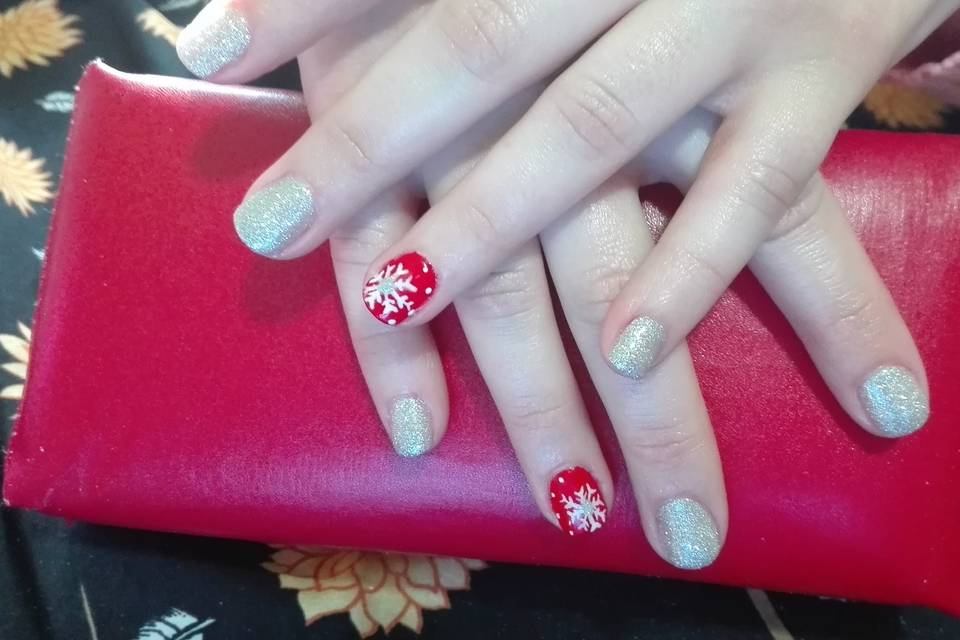 Uñas de gel Navidad