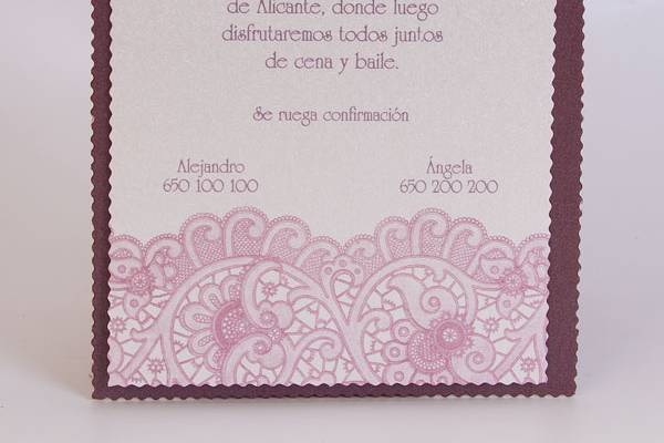 Preciosa invitación de boda