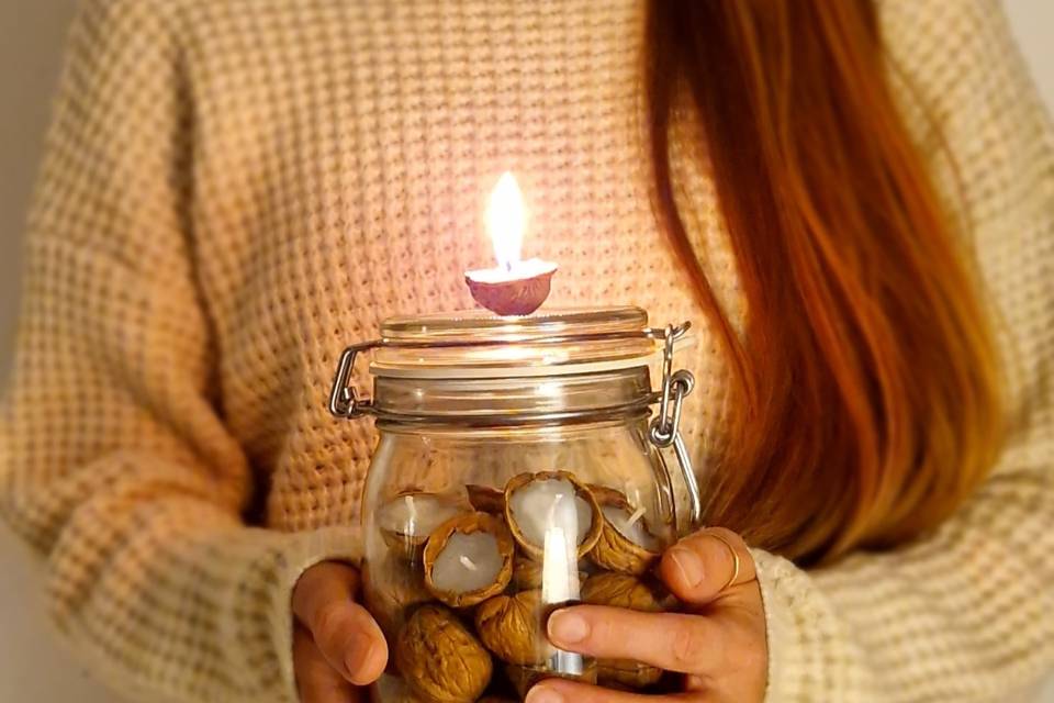 Velas flotantes en nuez