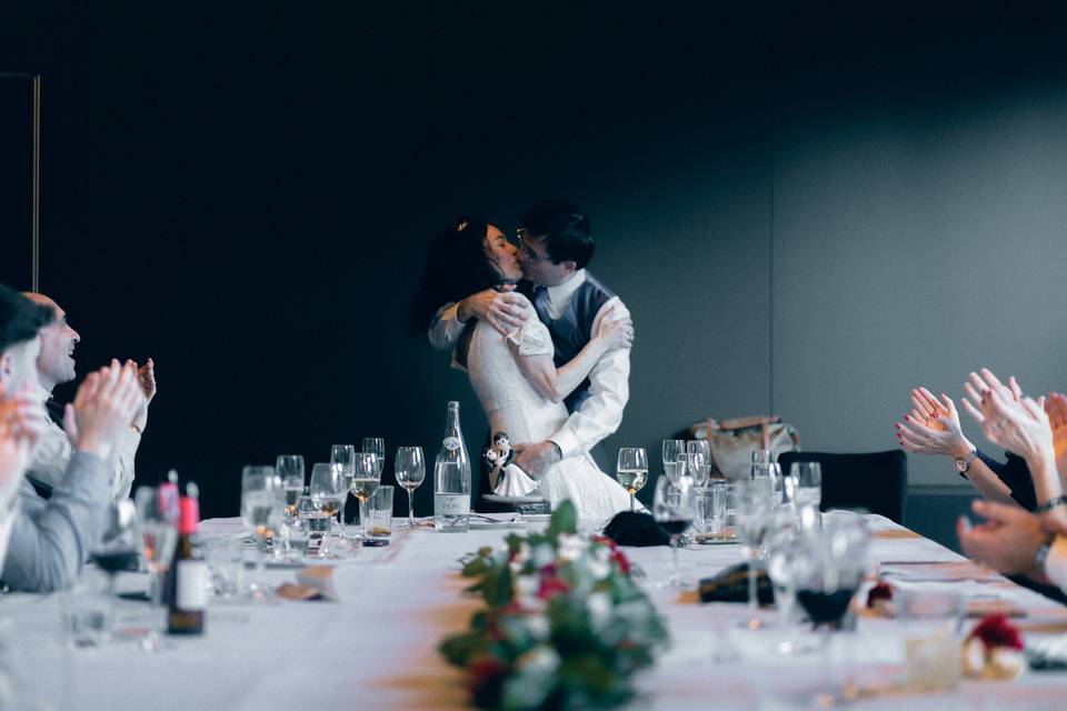 Retrato de pareja, beso.