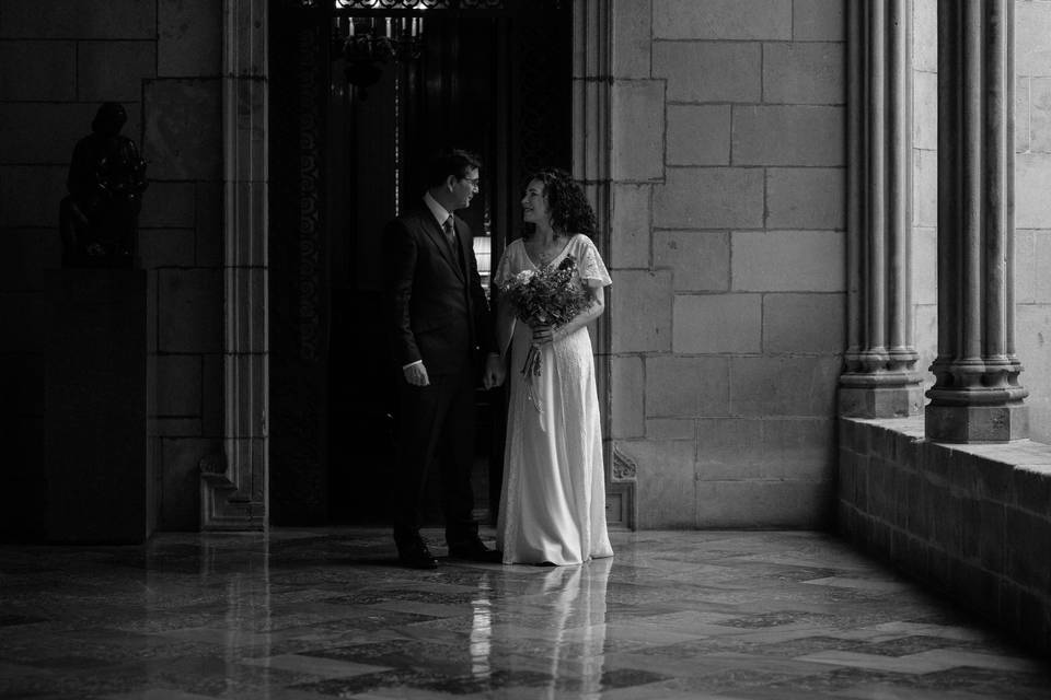 Retrato de pareja b/n.