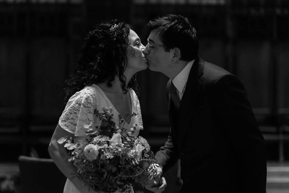 Retrato en pareja b/n.
