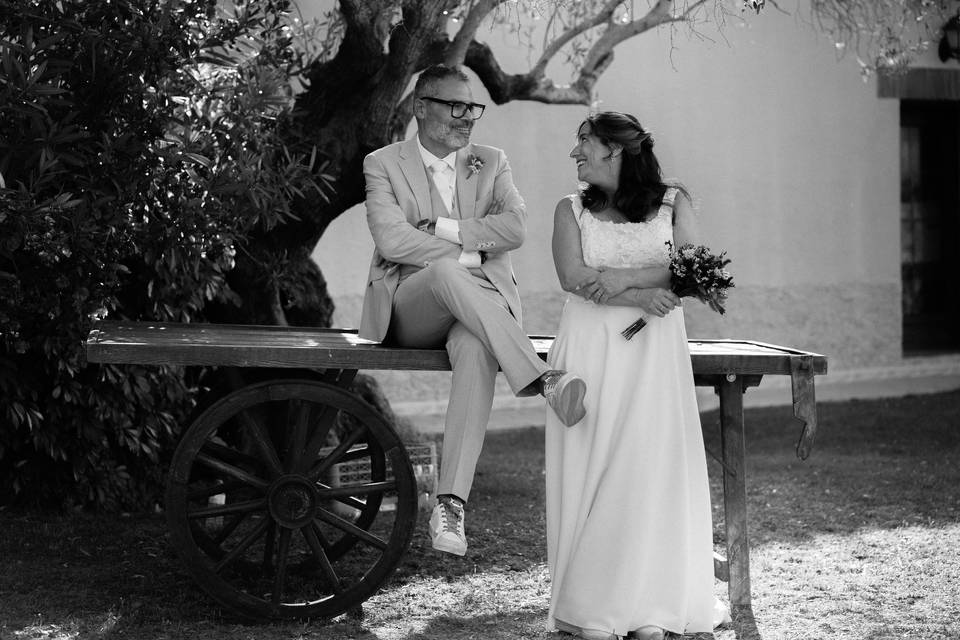 Retrato de pareja B/N.