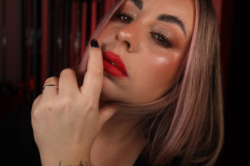 Elegante labios rojos