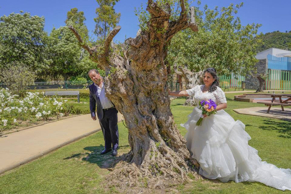 Pose de los novios natural