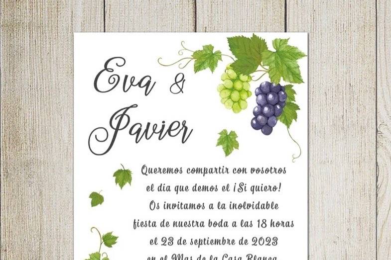 Invitación ramos uvas