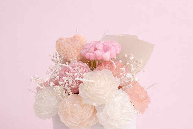 Bouquet flores velas