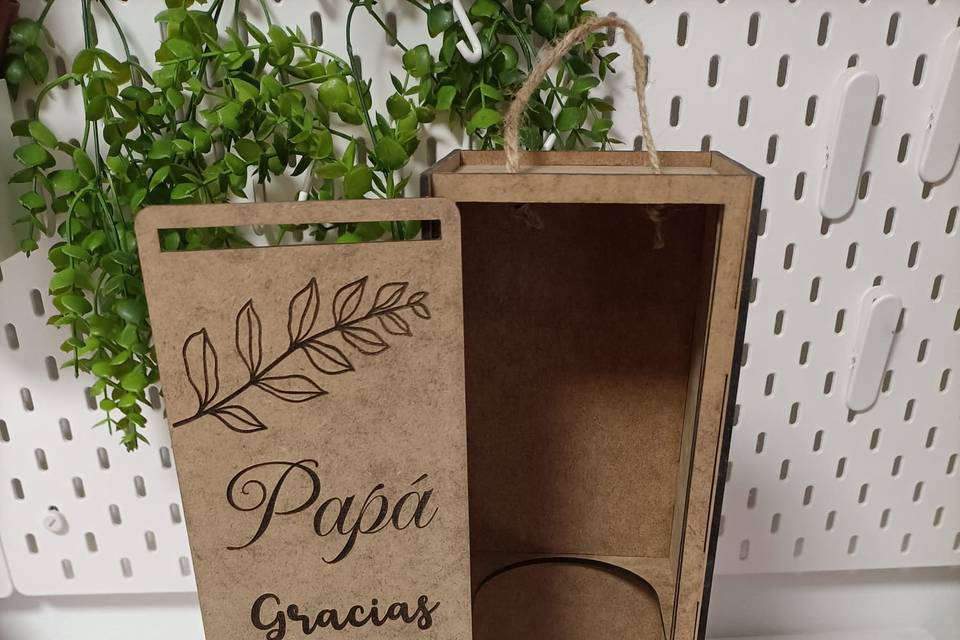 Caja de vino gracias Papá