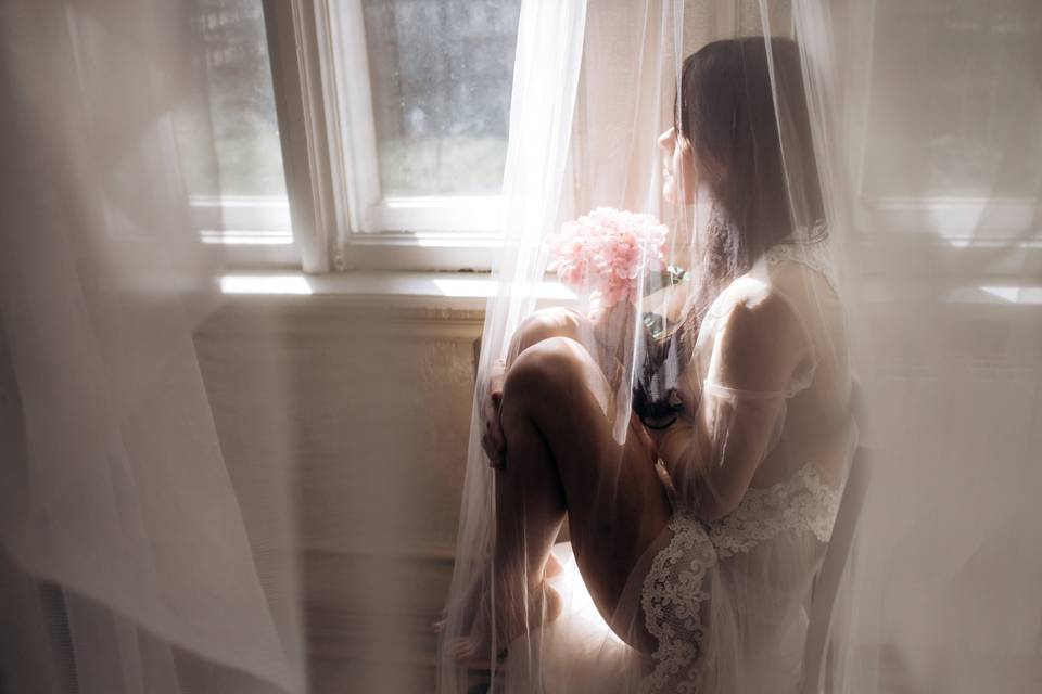 Novia, relajando antes del sí