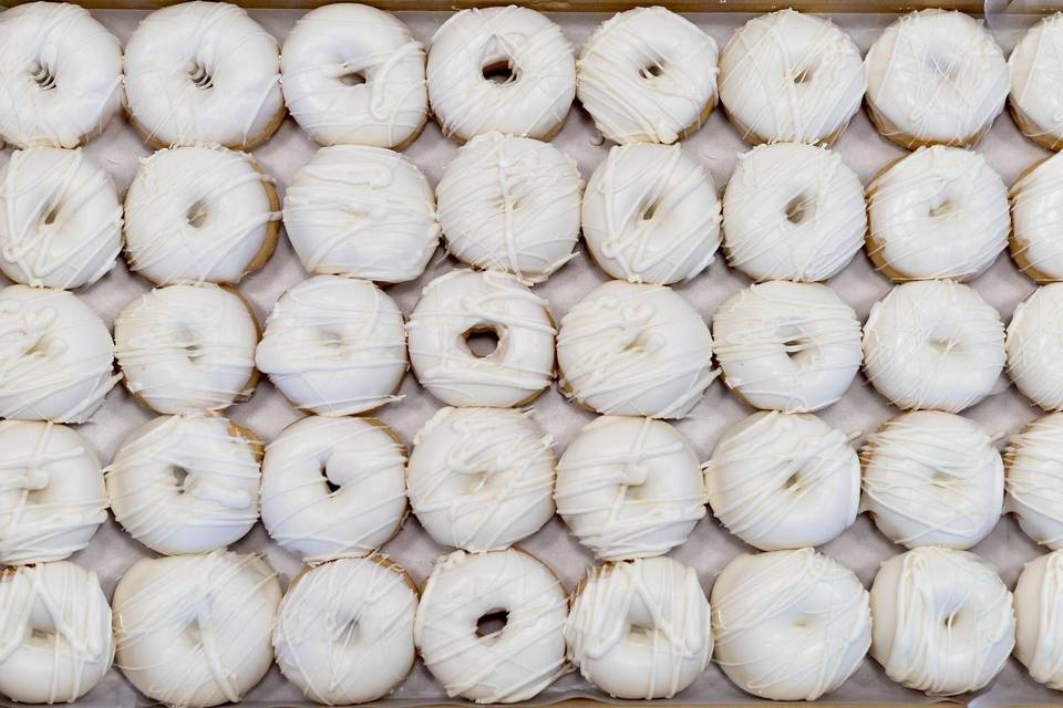 Donuts de chocolate blanco