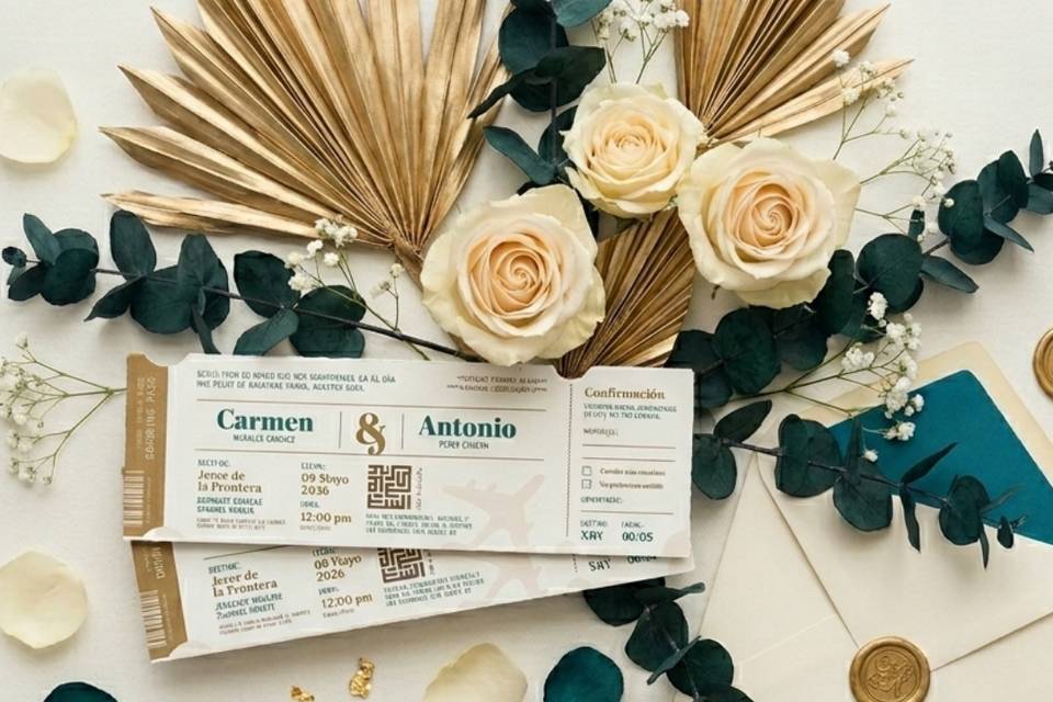 Invitación billetes vuelo
