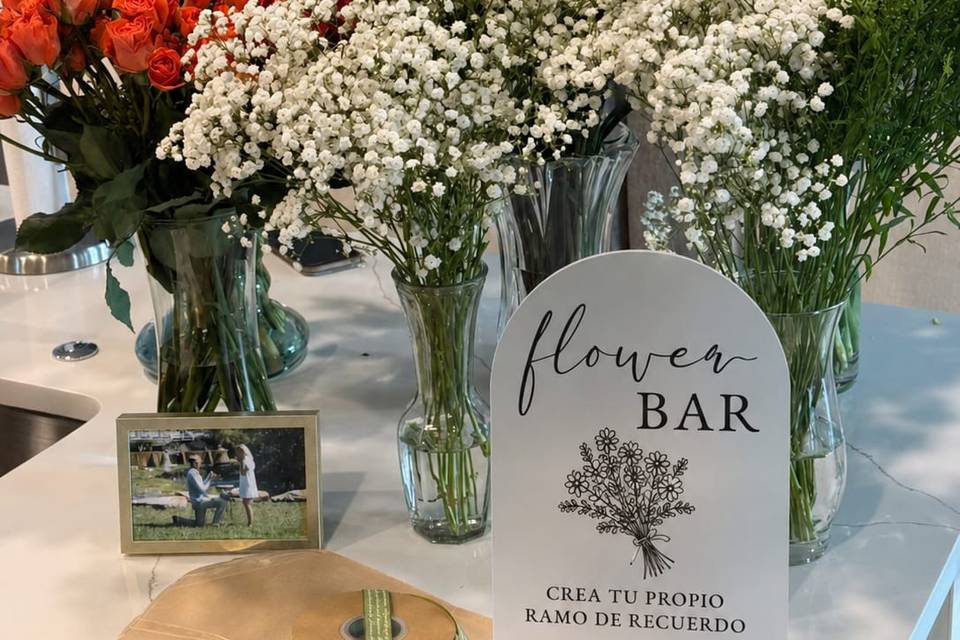 Barra floral para invitados