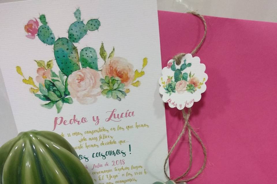 Invitación cactus