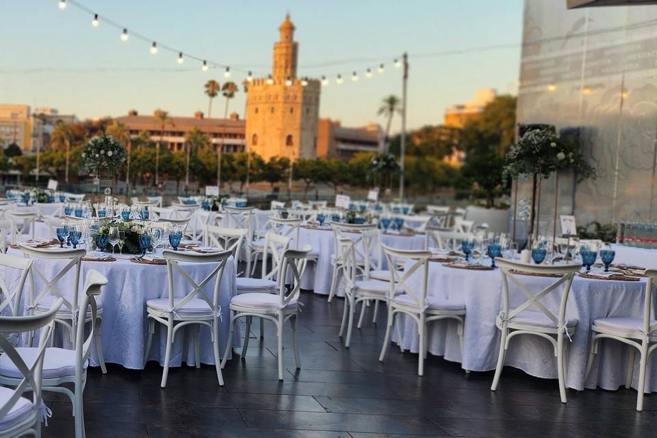 Banquete boda terraza