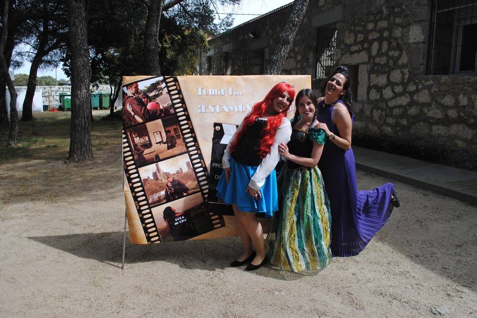 Fondo temático de boda de cine