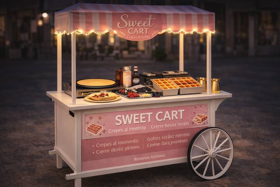 Carrito de crepes y gofres