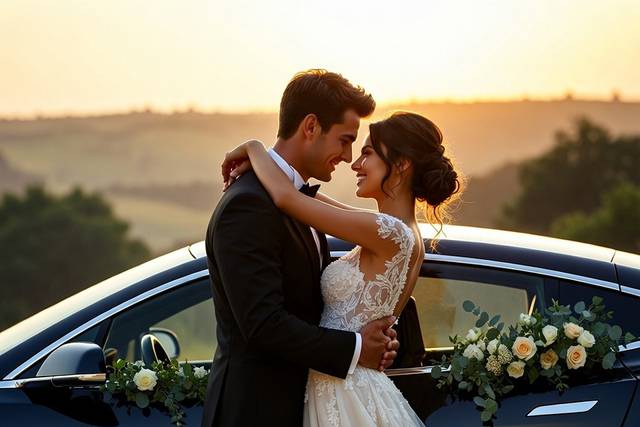 Llegada elegante de la novia