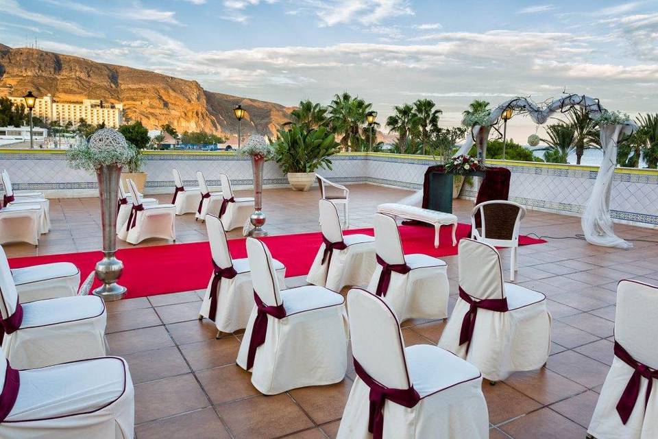 Boda en la terraza