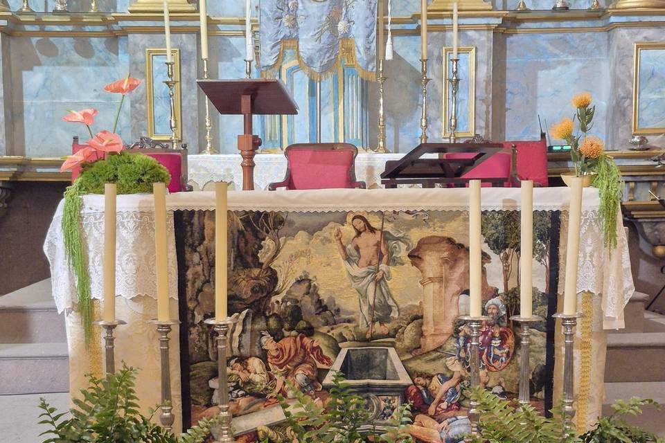 Deco altar iglesia tropical