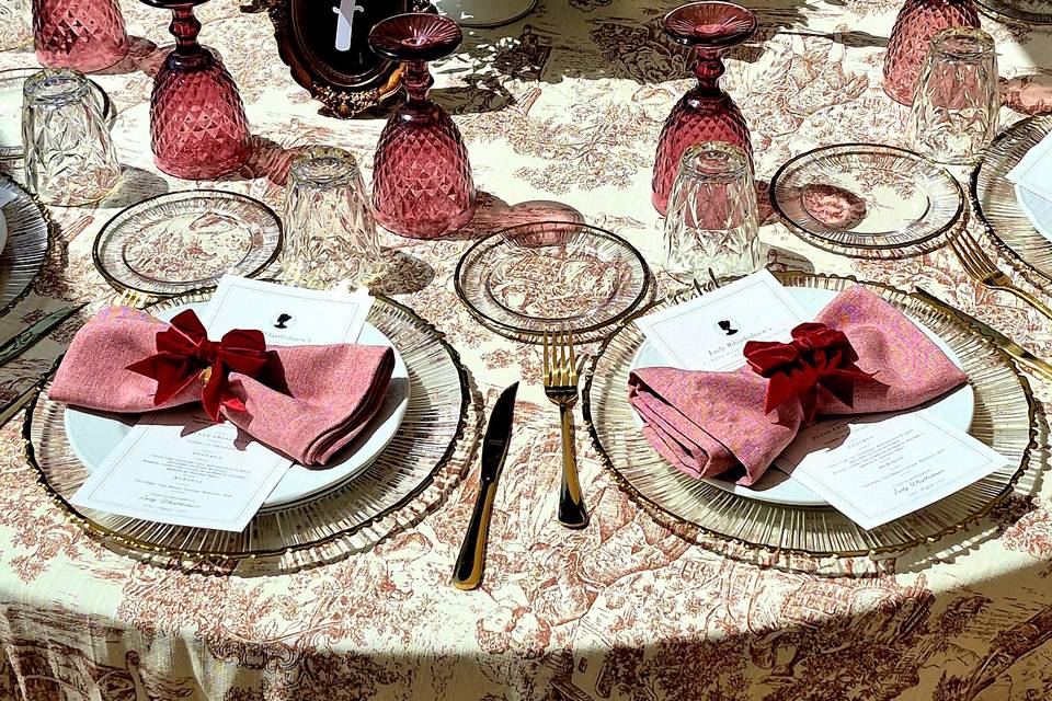 Diseño de mesa invitados