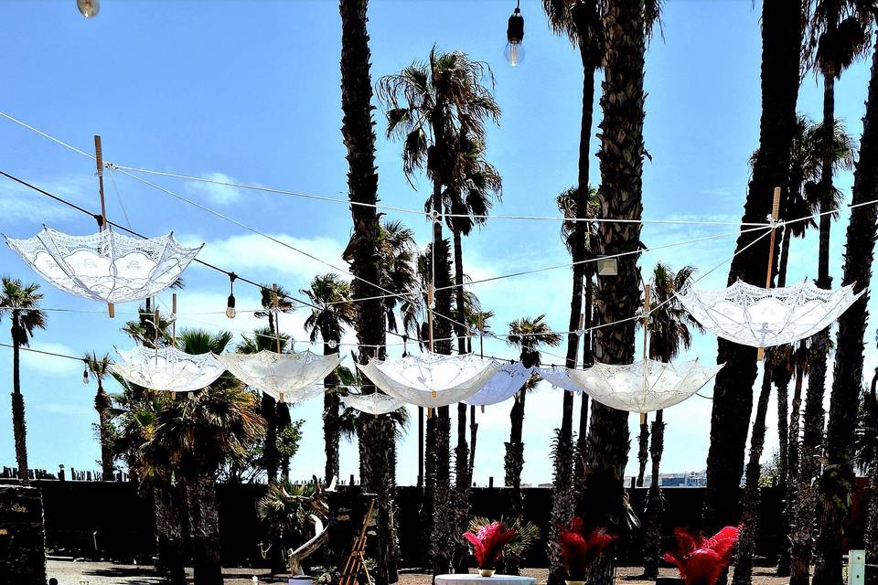 Zona coctel con alfombra