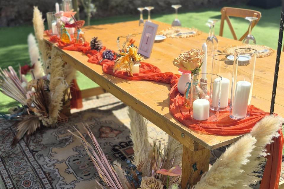 Mesa presidencial boho